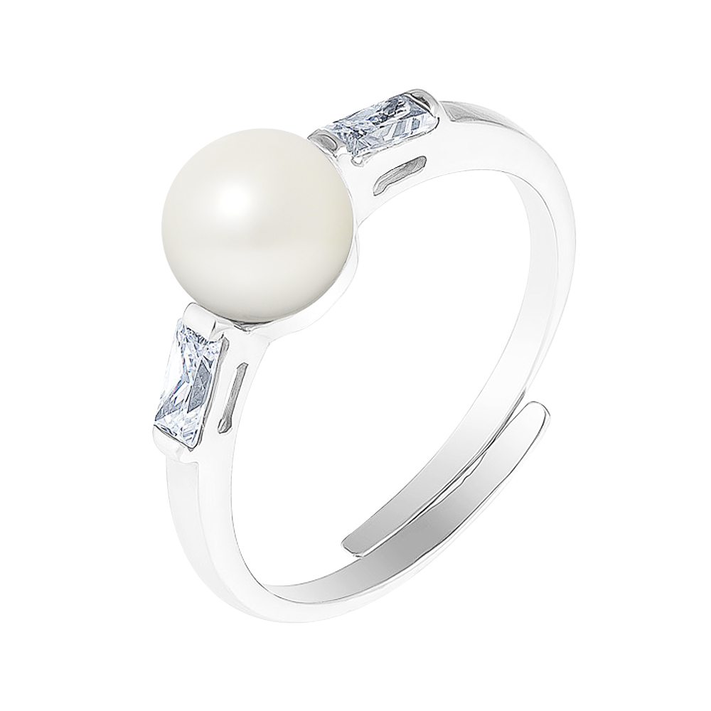 Diadema Womens - Massive Ring With Freshwater Pearl - Pure White Collection - One Size | Diadema Sale | Discount Designer Brands