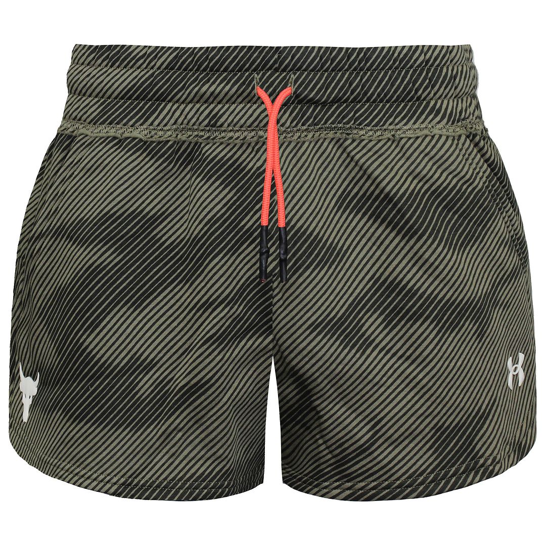 Under Armour Project Rock Womens Green Fleece Printed Shorts - Size Small | Under Armour Sale | Discount Designer Brands