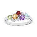 Diamant L'Eternel Womens Ladies 9ct White Gold Diamond & Multi Gem Stone Dress Ring - Size O (Rings)