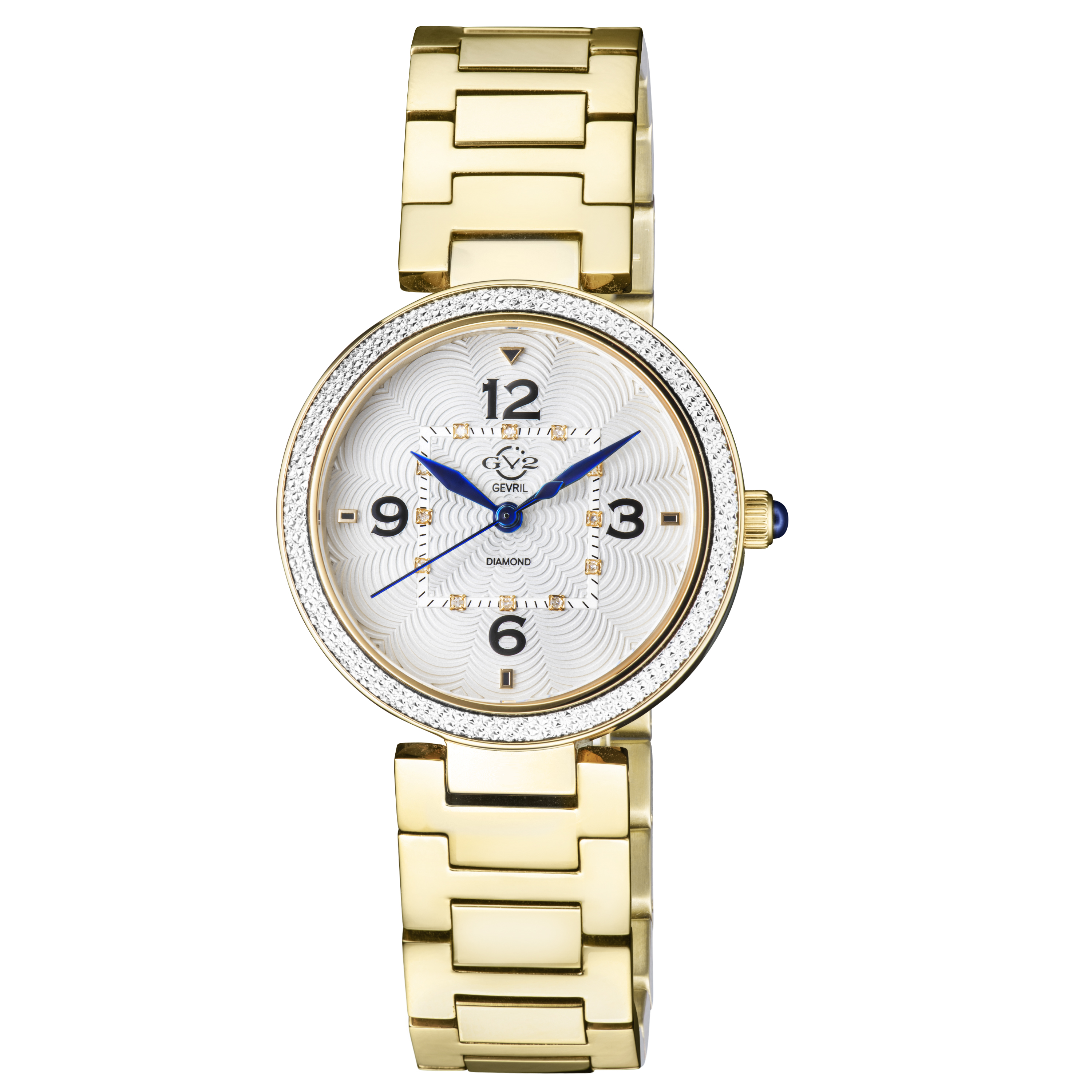 Gv2 Womens Piemonte Swiss Quartz White Dial, Diamond Watch - Gold Stainless Steel - One Size | Gv2 Sale | Discount Designer Brands