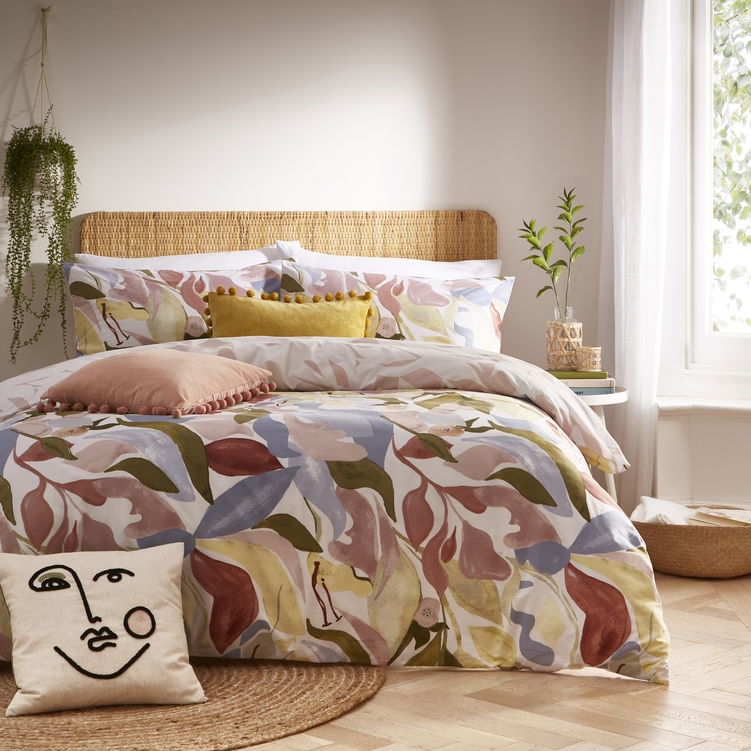 furn. Amarosa Abstract Reversible Duvet Cover Set - Pink Polycotton - Size Single | furn. Sale | Discount Designer Brands