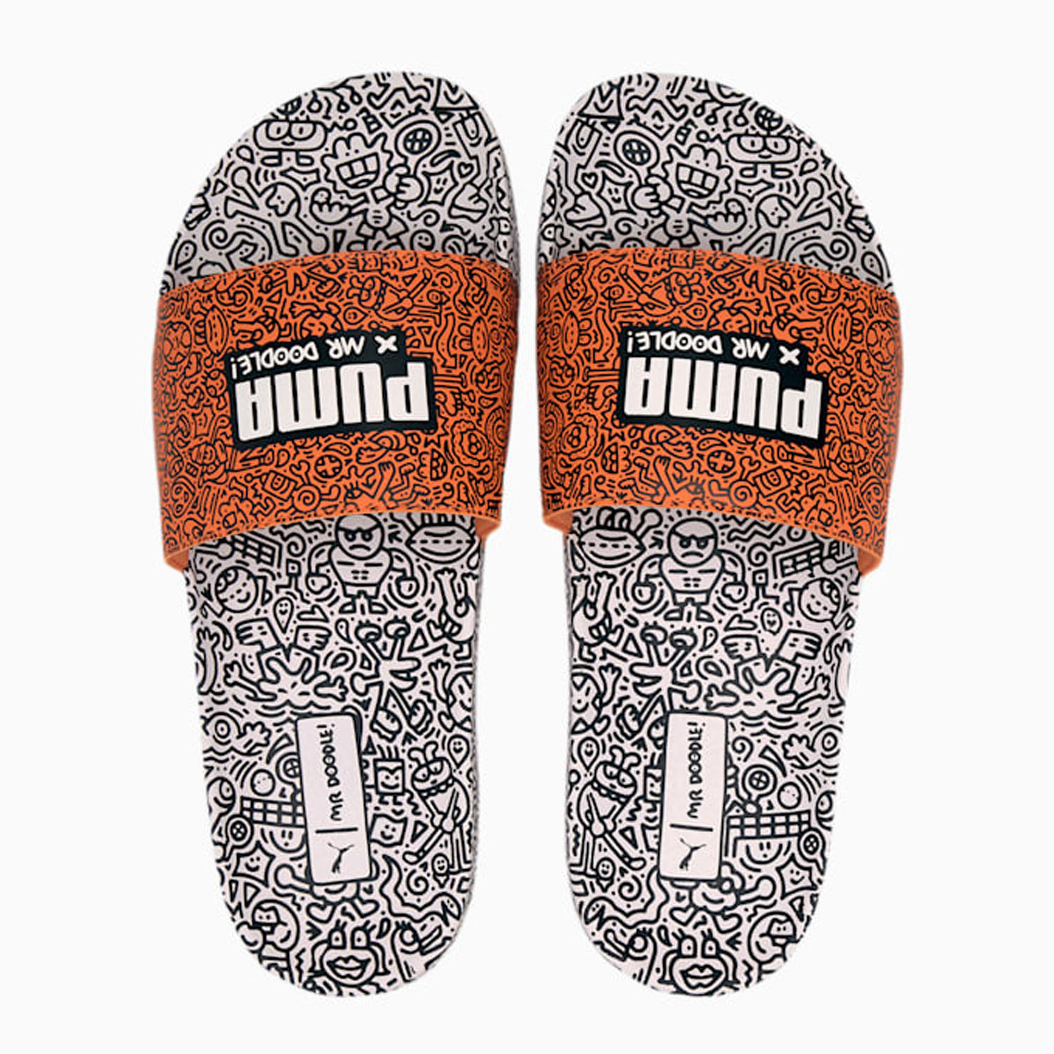 Puma x Mr Doodle Leadcat 20 Multicolor Womens Sliders - Multicolour - Size UK 5 | Puma Sale | Discount Designer Brands
