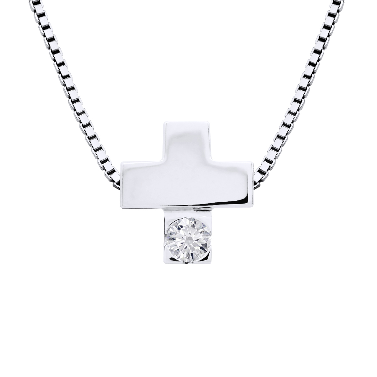 Diadema Womens - Necklace - Cross - White Silver - One Size | Diadema Sale | Discount Designer Brands