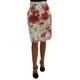 Dolce & Gabbana Womens Floral Patterned Pencil Straight Skirt - Brown - Size Medium | Dolce & Gabbana Sale | Discount Designer Brands