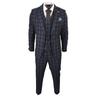 Harry Brown Mens Check Navy Blue 3 Piece Suit - Size 36 (Chest) | Harry Brown Sale | Discount Designer Brands