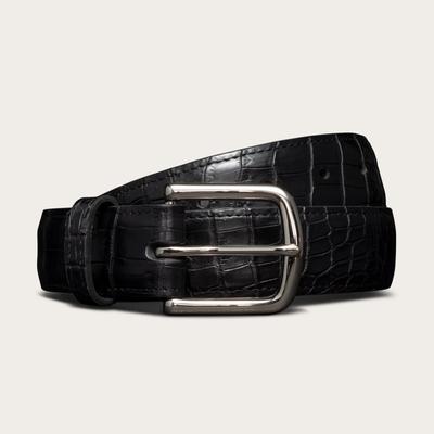 Tecovas Men's Crocodile Belt, Midnight, Size 40