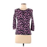 Ann Taylor Pullover Sweater: Pink Leopard Print Tops - Women's Size X-Small Petite