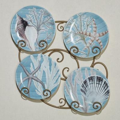 Beyond the Shore Dessert Plates Multi Earth Set of Four, Set of Four, Multi Earth