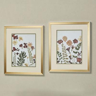 Pressed Flowers Framed Wall Art Multi Warm Set of Two, Set of Two, Multi Warm