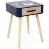 Sweeek - Table de chevet enfant collection Monsieur/Madame. Monsieur Heureux. bleu marine