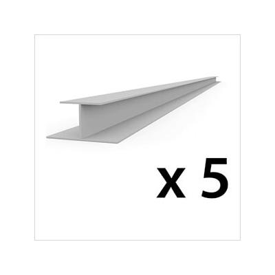 Proslat 8 ft. PROCORE PVC Slatwall H-Trim (Grey 5-Pack)