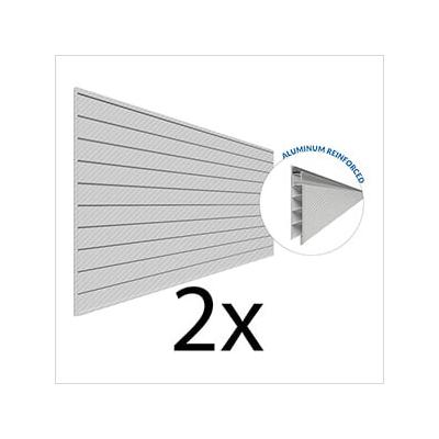 Proslat 8 ft. x 4 ft. PROCORE+ PVC Silver Grey Carbon Fiber Slatwall (2-Pack)