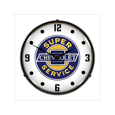 Collectable Sign and Clock Chevrolet Super Service Backlit Wall Clock