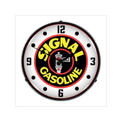 Collectable Sign and Clock Signal Gasoline Backlit Wall Clock