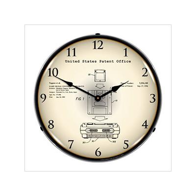 Collectable Sign and Clock 1995 Super Nintendo Patent Blueprint Backlit Wall Clock