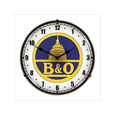 Collectable Sign and Clock B&O Railroad Backlit Wall Clock