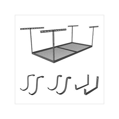 MonsterRax 4'x8' Overhead Storage 24"-45" Drop Combo (Includes 2 Racks and 18 Hooks)