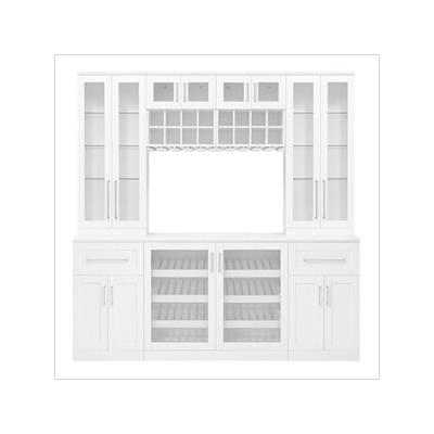 NewAge Home Bar White 8-Piece Cabinet Set