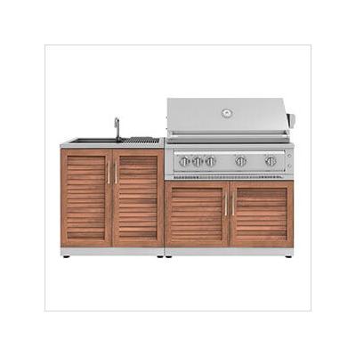 NewAge Outdoor Kitchens Grove 3-Piece Outdoor Kitchen Set with 40-Inch Liquid Propane Platinum Grill