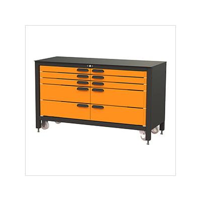 Swivel Storage Solutions 10-Drawer 60-Inch Rolling Workbench