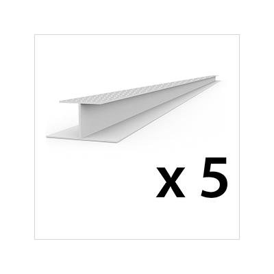 Proslat 8 ft. PROCORE+ PVC Silver Carbon Fiber Slatwall H-Trim (5-Pack)