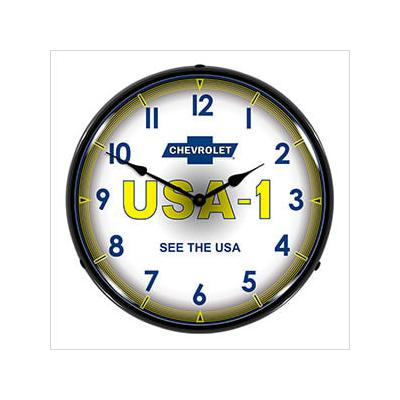 Collectable Sign and Clock Chevrolet USA-1 Backlit Wall Clock