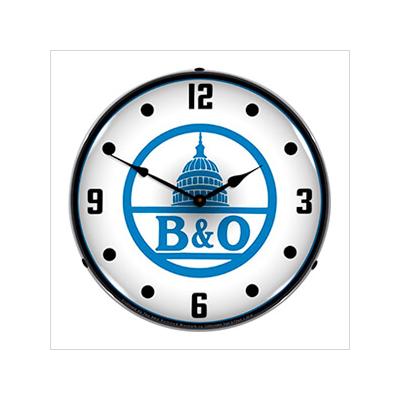 Collectable Sign and Clock B&O Railroad Backlit Wall Clock