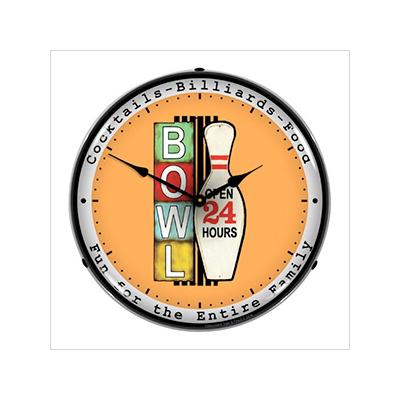 Collectable Sign and Clock Bowling 24 Hours Backlit Wall Clock