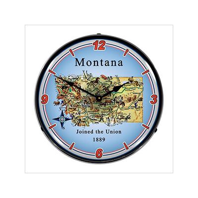 Collectable Sign and Clock State of Montana Backlit Wall Clock