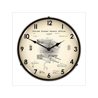 Collectable Sign and Clock 1894 Winchester Lever Action Rifle Patent Blueprint Backlit Wall Clock
