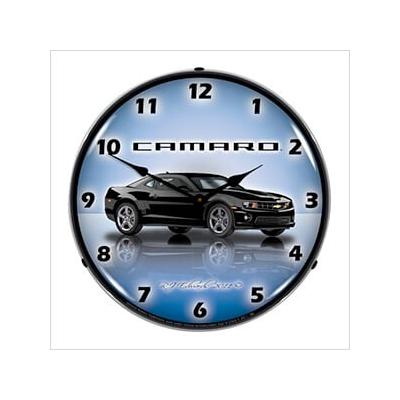 Collectable Sign and Clock Camaro G5 Black Backlit Wall Clock