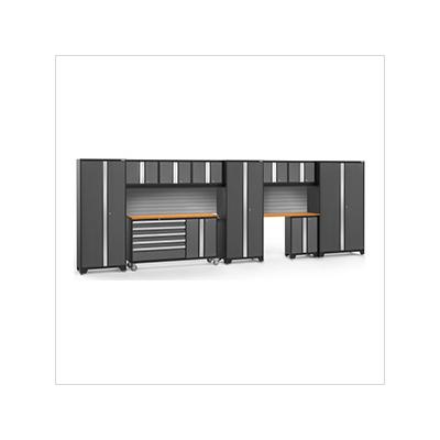 NewAge Garage Cabinets BOLD Grey 11-Piece Project Center Set with Bamboo Top and Backsplash