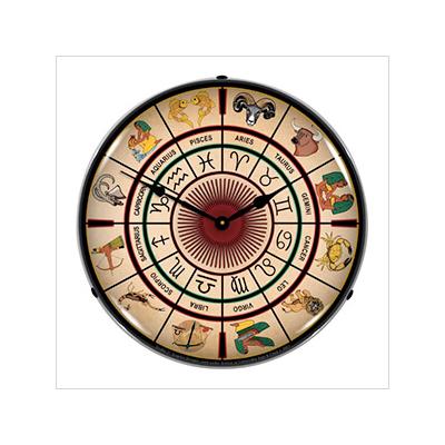 Collectable Sign and Clock Zodiac Chart Backlit Wall Clock