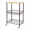 Trinity Dark Bronze Bamboo Top Kitchen Cart