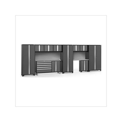 NewAge Garage Cabinets BOLD Grey 11-Piece Project Center Set with Stainless Top and Backsplash