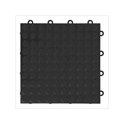 GearTile Coin Pattern 12 x 12-Inch Black Garage Floor Tile (48 Pack)