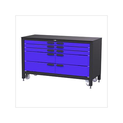 Swivel Storage Solutions 10-Drawer 60-Inch Rolling Workbench