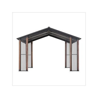 Sunjoy Group 11 x 13 SummerCove Gable Roof Hardtop Pavilion Gazebo with Ceiling Hook