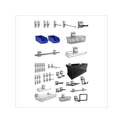 NewAge Garage Cabinets 52-Piece Steel Slatwall Accessory Kit