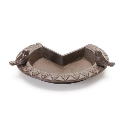 Corner Bird Feeder 8"D X 2.5"H Cast Iron by Melrose in Brown