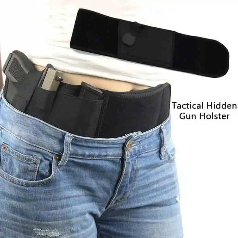 Taktische Versteckte Holster Tragbare Bauch Pistole Holster Verdeckte Trage Taille Band Gürtel für Outdoor Jagd Schießen Verteidigung Holster Image