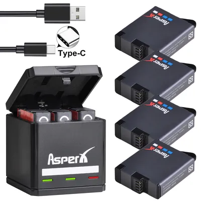 1680 mAh für GoPro Hero 7 6 5 Schwarz Batterie Ersatz Bateria + Ladegerät für Go Pro Hero7 Hero6 hero5 Kamera Zubehör Teile