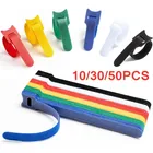 10/30/50PCS Organizzatore di cavi rilasciabili Fascette Cinghia in nylon Gestione dei cavi Gancio regolabile Cavo del mouse Auricolari Keeper Holder
