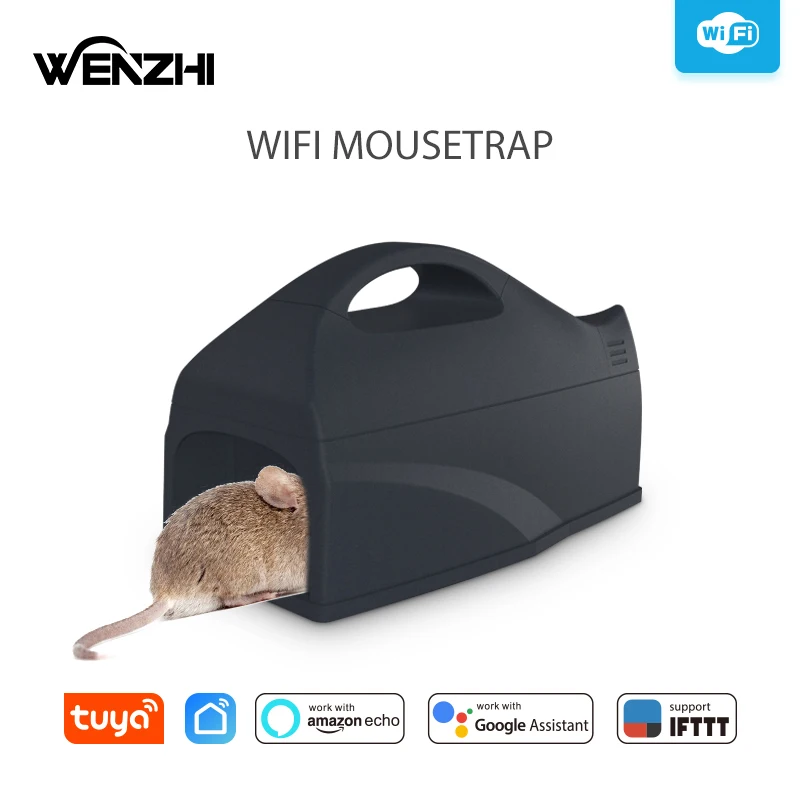 Wifi Mausefalle Ratte Große Mäuse Db Killer Mausefalle Muizenval Emmer Val Eimer Käfig Tuya Smart Leben Alexa Google Home App Fernbedienung Image