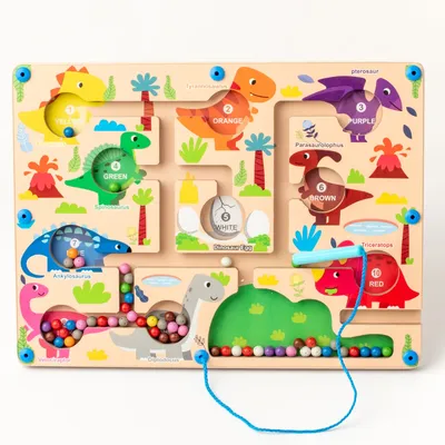 Magnetisches Alphabet Labyrinth Brett mit Magnets tift Spaß Punkt Kunst magnetische Perle Zeichenbrett-Montessori Lernspiel zeug Image
