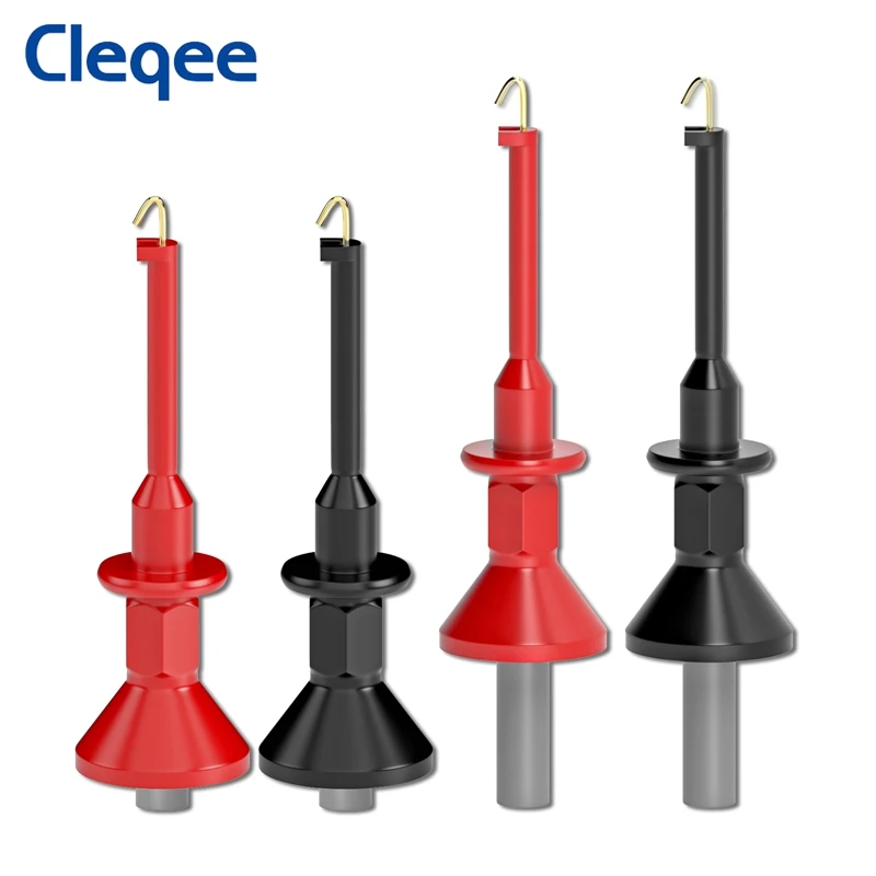 Cleqee P30056 SMD IC Testhaken-Clips mit 2 mm/4 mm Buchse, 2 Stück für Multimeter-Bananenstecker-Testsonde, elektrische Prüfung Image