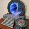 Star Gate Light Mirror Statue resina Light Up Ornament Gate Of Time And Space Model Toy Gift For