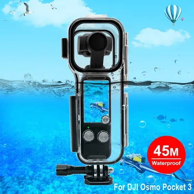 Puluz 45m unterwasser tauch koffer für dji osmo pocket 3 action kamera wasserdichtes gehäuse