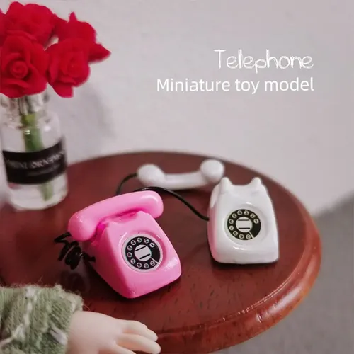 Antike Puppenhaus Miniatur simulierte Telefon Puppenhaus Möbel Vintage Puppenhaus Miniatur Telefon