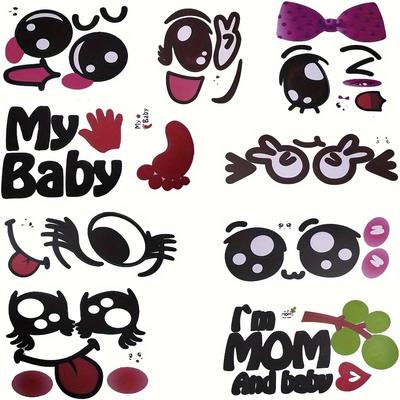 9pcs Pregnancy Belly Stickers, Funny Facial Expres...